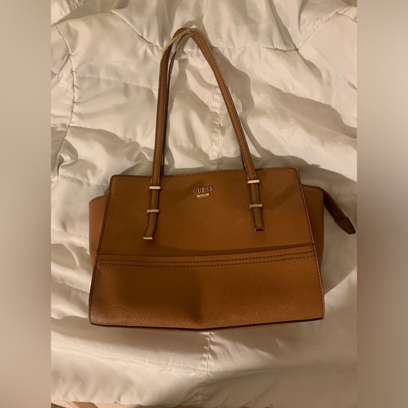 VINTAGE (Y2K) AUTHENTIC GUESS EST 1981 HANDBAG/SHOULDER BAG COGNAC/BROWN - Picture 7 of 13